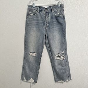 Pistola Cassie High Waist Ripped Crop Straight Leg Jeans In Los Feliz  Size 30